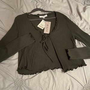 NWT Gaze dark green cardigan